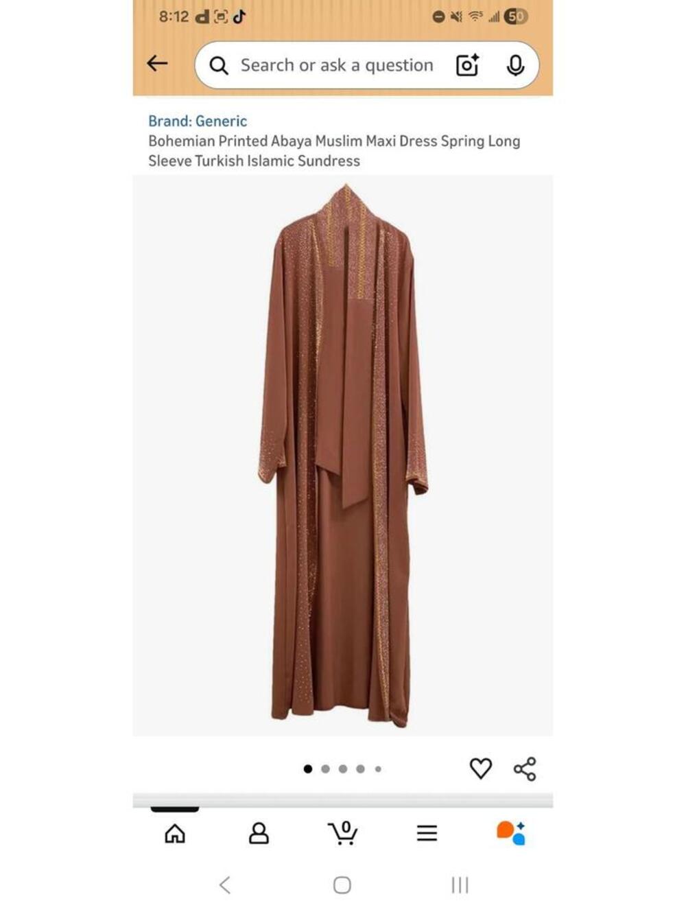 Nwot In Package Womens Dusty Rose Abaya-Muslim Size Small. Gem Stone, Belt.